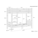 thumbnail of Etagenbett extra stabil Kiefer 80x200 Nische 100 teilbar ohne Zubehör 60.16-08 T100oR