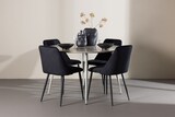 thumbnail of Plaza Essgruppe Tisch Ø120cm und 4 Velours Stühle beige.