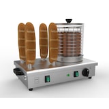 thumbnail of METRO Professional Hot-Dog-Maker mit Brot-Heizstäben GHM2001, Edelstahl / Glas, 54 x 30 x 39 cm, 550 W, lebensmittelecht, mit Tragegriff, silber