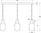 thumbnail of Lapo LED-Pendelleuchte, 36 W, 3900 lm, 3000 K warmweiß, Metallrahmen und cognacfarbenes Borosilikatglas, stufenlos dimmbar - Lapo