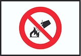 thumbnail of Mit Wasser löschen verboten Symbol Schild A5 (148x210mm)