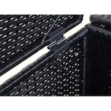 thumbnail of Décoshop26 - Abri de poubelles extérieur conteneurs à ordures avec couvercle jusqu'à 3 bacs en poly rotin noir 3x120 litres 04_0000952