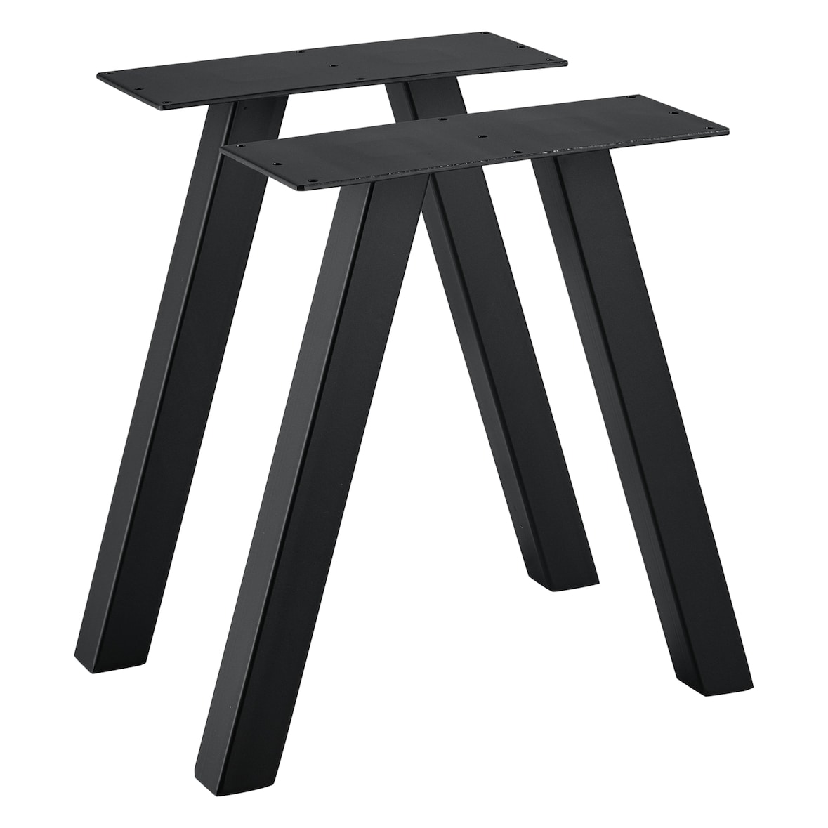 Helloshop26 - Conjunto de 2 pés de mesa para móveis em metal preto 40 cm 03_0003646