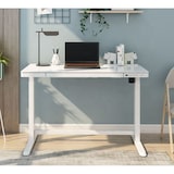 thumbnail of Elektrisch verstelbaar bureau / thuiswerkplek - Wit glas - 120x60 cm