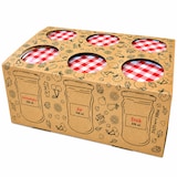 thumbnail of Confituurpot Jampot Inmaakpot met geruite schroefdeksel van 330 ml - 8 x 8 cm - 12 stuks