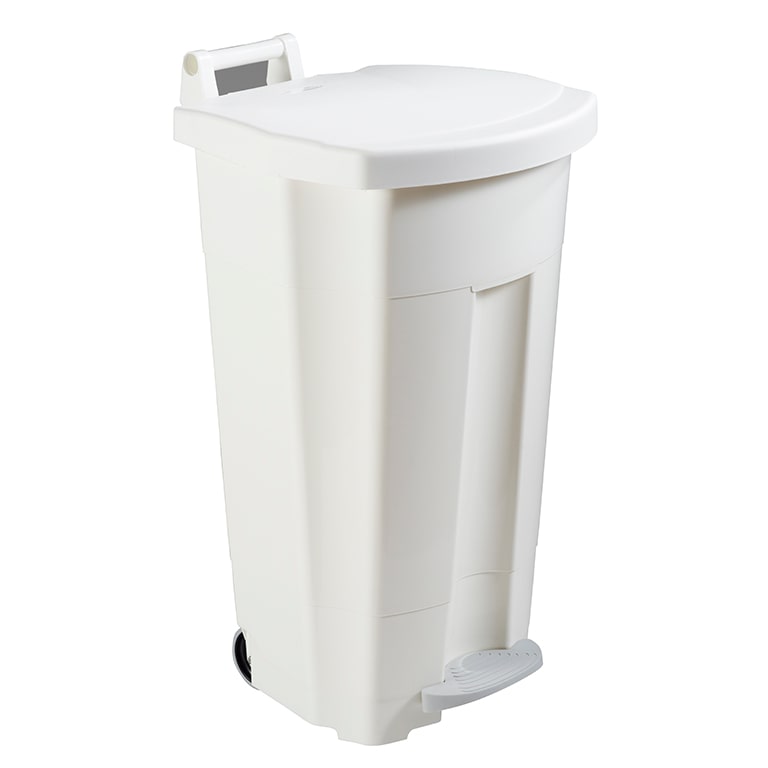 ROSSIGNOL Poubelle mobile 90L à pédale BOOGY blanc/blanc