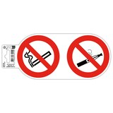 thumbnail of Exacompta 67015E Hinweisschild, Rauch- und Dampfverbot, PVC, selbstklebend und rutschfest, 10 cm - Rot