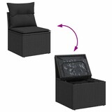 thumbnail of vidaXL Garten-Sofa-Set mit Kissen mit Speicher 14 pcs Schwarz