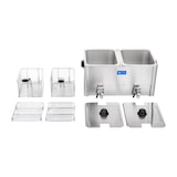 thumbnail of Helloshop26 - Friteuse acier inox 2 bacs 13 litres cuve amovible avec minuterie thermostat EGO professionnelle 3614021