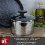 thumbnail of Magefesa Onix - Olla de 20 cm, Acero Inoxidable 18/10, Antiadherente Tricapa, Todo Tipo de Fuegos, Diseño Moderno, Exterior Pulido Espejo, Inducción