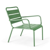 thumbnail of Set van 2 relaxfauteuils met cactusgroene metalen voetsteunen