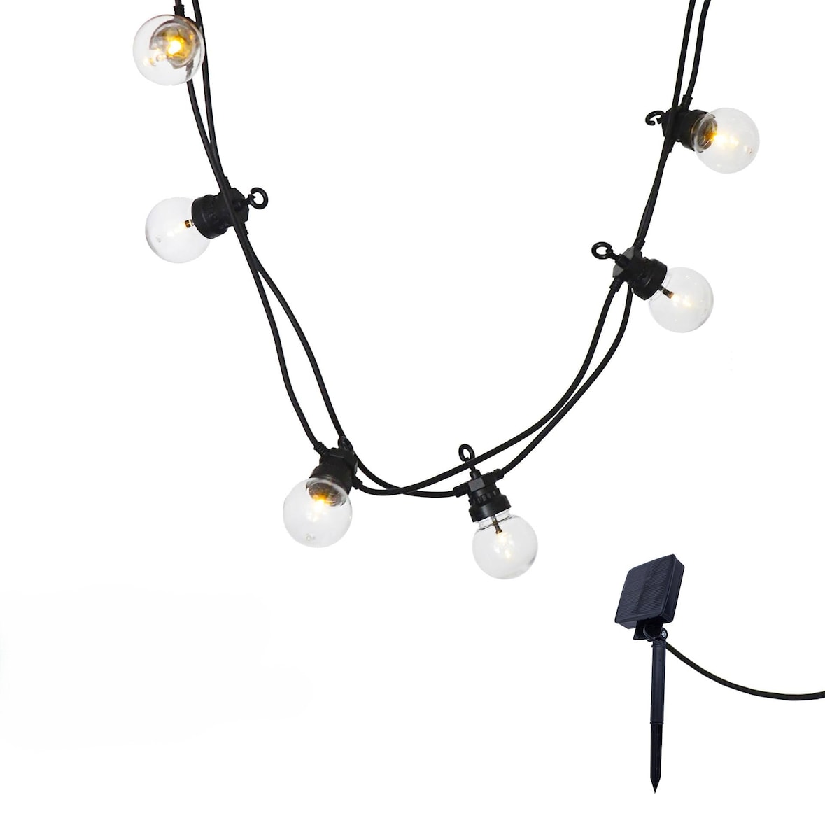 Lumisky Conjuntos de Luzes Solares de LED com 10 LEDs e 5,7 m de Comprimento PVC Transparente