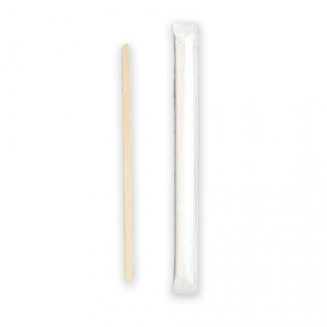Agitadores de madera 140mm x 5 x 1,3mm con funda (10.000 uds)
