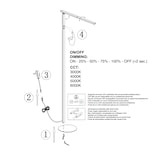 thumbnail of Ideal - Lámpara de pie LED negra orientable de metal H.130 cm Fabas Luce - Luz LED integrada de 10W CCT (3000K 4000K 5000K 6000K)