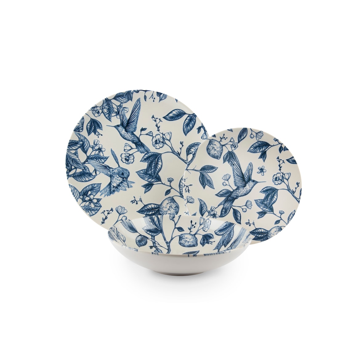 Excelsa servizio piatti 12 pezzi Colibri ceramica multicolor