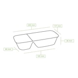 thumbnail of greenbox - Pommesschale aus Zuckerrohr,  2 Kammern, 12 x 20 x 3,5 cm, 50 St.