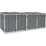 thumbnail of Décoshop26 - Abris de poubelles extérieur conteneurs à ordures jusqu'à 8 bacs avec couvercle 126x316x98 cm bois certifié FSC 04_0002871