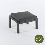 thumbnail of Pacote 2 unidades - Apoio para os pés do exterior, alumínio reforçado antracite e almofada cinza