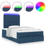 thumbnail of vidaXL Ottoman-Bett mit Matratze & LEDs Blau 120x200 cm Stoff