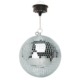 thumbnail of Boule à Facettes Argentée 50cm FXLab avec deux points de suspension + Moteur de boule à facettes LED à batterie FXLAB