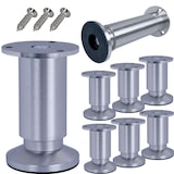 thumbnail of 8 Möbelfüße Sofafuß Möbelbeine ALUMINIUM gebürstet Höhe 18 cm 38 mm stabile Ausführung Sofa Bett