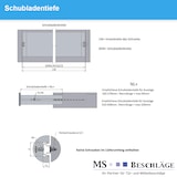 thumbnail of Teleskopschiene Teilauszug 1 Paar Schubladenschienen 17mm Höhe Nutmontage 406mm