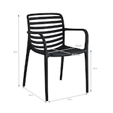 thumbnail of METRO PROFESSIONAL Cadeira de exterior empilhável Elaria, com braços, plástico, preto