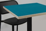 thumbnail of RestooTab - Tisch Dina 70x70cm Dekor blau Prusse Kanten in Holzoptik