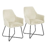 thumbnail of SVITA JOSIE Dining set van 2 eetkamerstoelen Keukenstoelen Gestoffeerde stoelen stoffen bekleding wit