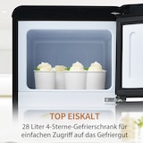 thumbnail of Retro-Kühlschrank 92L Gesamtvolumen 28L Gefrierfach Schwarz 105x41x45 cm 7 Temperaturstufen 45dB energieeffizient
