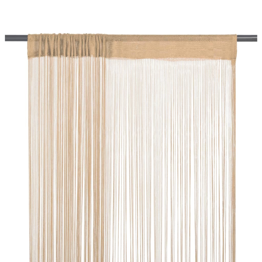 vidaXL Fadenvorhänge 2 Stk. 140 x 250 cm Beige