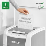 thumbnail of LEITZ Destructeur de documents IQ Auto+ Small Office P-4 coupe micro, 4x28mm, 100 feuilles, 34 L 80110000