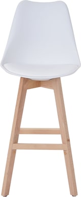 thumbnail of 2er-Set Barhocker Malmö T501, Retro Design ~ weiß, Sitzfläche Kunstleder weiß, helle Beine