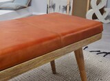 thumbnail of FineBuy Sitzbank Lederbank Holz massiv Flurbank Stauraum Polsterbank Bank