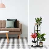 thumbnail of Relaxdays Blumentreppe Metall, 4-stufige Blumenetagere, draußen & drinnen, HBT 81 x 44 x 24,5 cm, Pflanzenregal, schwarz