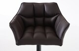 thumbnail of Barhocker SIHAR - Kunstleder Braun 64x45x88 cm Schwarz | Barstuhl Höhenverstellbar Mit Lehne Drehbar Tresenhocker Tresenstuhl Kneipenhocker