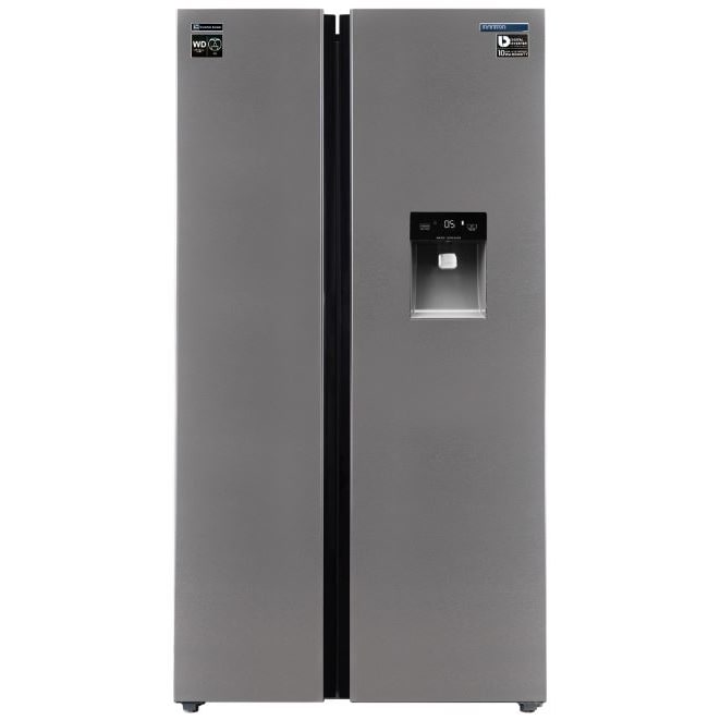 INFINITON Frigorifico Americano SBS-503A77XED, 503 l, 177 cm, Total No Frost, Inverter, Dispensador de Agua con deposito de 2.5 l, E, Inox