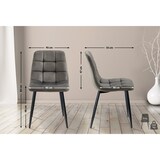 thumbnail of Décoshop26 - Chaise de salle à manger x1 coutures forme carrées en velours anthracite pieds en métal noir 10_0001969
