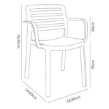 thumbnail of garbar WIND Set 4 Silla Con Brazos Interior, Exterior Blanco