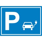 thumbnail of E-Auto Elektrofahrzeug Parkplatz Aufkleber waagerecht A5 (148x210mm)