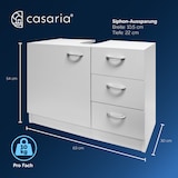 thumbnail of CASARIA® Waschbeckenunterschrank mit 3 Schubladen 63x54x30cm Badezimmer Unterschrank Weiß