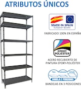 thumbnail of SimonRack Estantería Metálica, 2500x800x300 mm, 6 Alturas, Bandeja Metal, 180 kg de Punto Flexión, Antracita - Simonclick