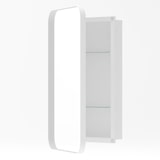 thumbnail of Spiegelschrank Bad Metall Glas Weiß 76x51x12 cm mit verstellbaren Einlegeböden, Wandmontage oder Unterputz, modernes Design und Stauraum
