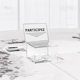 thumbnail of Urne transparente 9 x 16 x 11 cm avec porte affiche