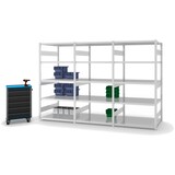 thumbnail of PROREGAL Fachbodenregal Stecksystem | Grundregal | HxBxT 200x100x80cm | 5 Ebenen | Fachlast 330 kg | Beidseitig nutzbar | Lichtgrau