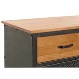 thumbnail of Cómoda HWC-N28, mueble, ruedas 2 cajones, estructura 3D metal industrial retro madera 90x100x40cm ~ negro, natural