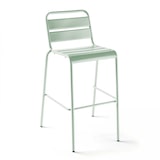 thumbnail of Set van bartafel en 2 hoge stoelen in saliegroen metaal - Oviala