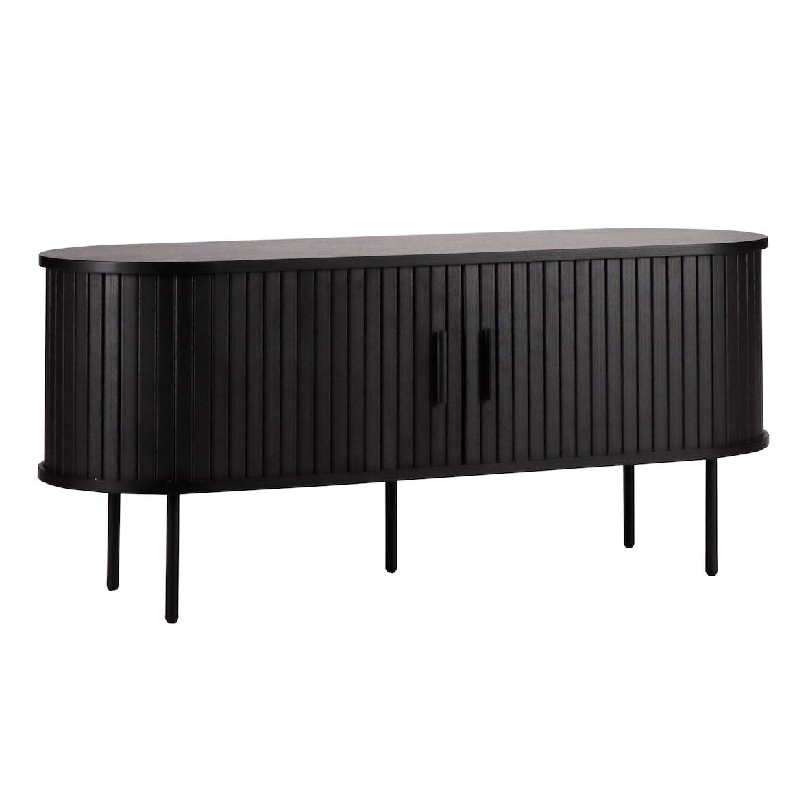 Mueble TV en melamina y acero 120 cm negro