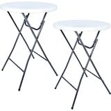 thumbnail of BRASQ Statafel Wit/Grijs Set van 2 ø80 x 110 cm - Bartafel - Vouwtafel - Inklapbaar - voor binnen en buiten