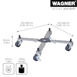 thumbnail of WAGNER Pflanzenroller SUN CITY BASIC 32-46 x 6 cm, ausziehbar, außen&innen, Stahl, Bremsen, Tragkraft 100 kg - 20082701